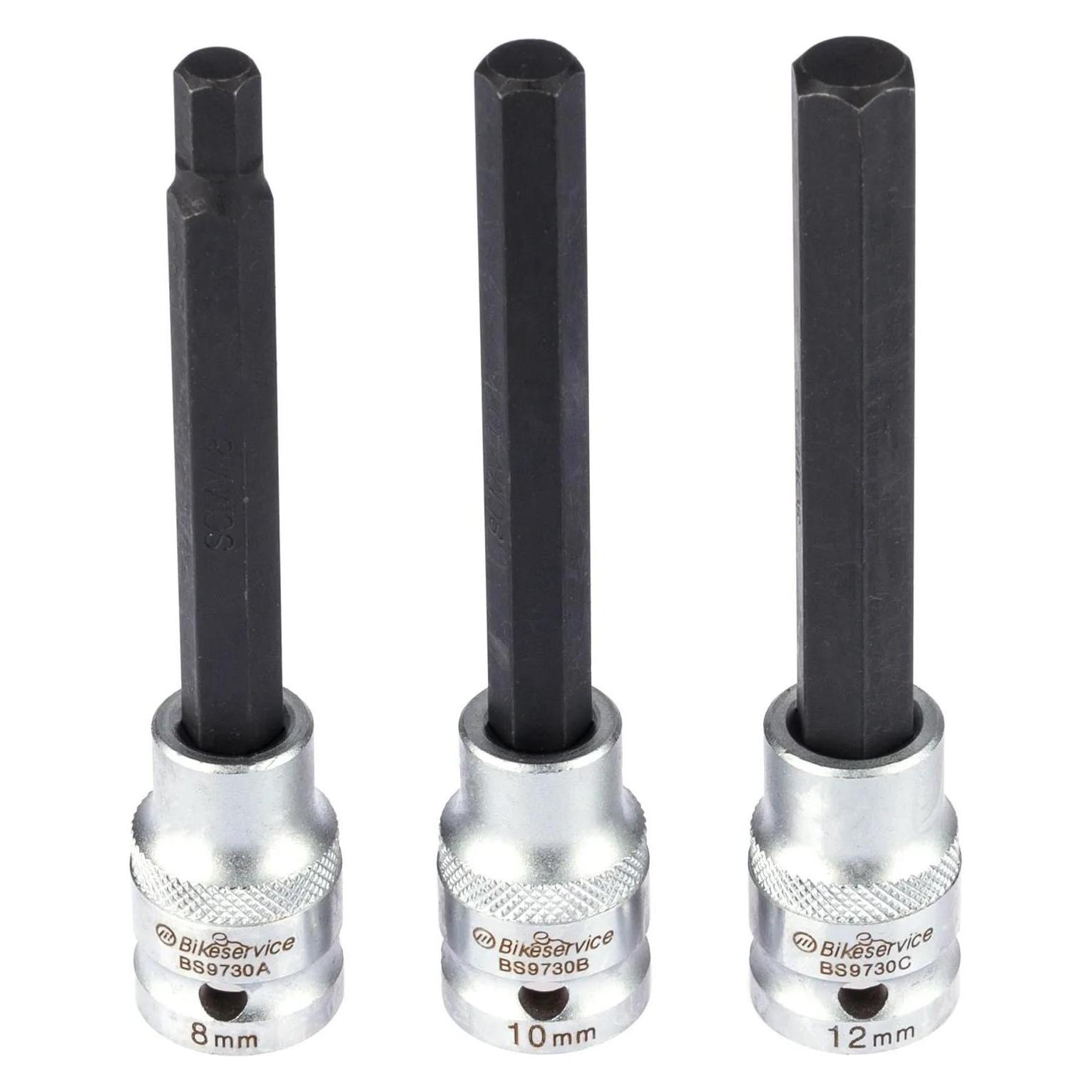 Bikeservice Sechskant-Bit-Steckschlüssel-Set, 3-teilig (BS9730)