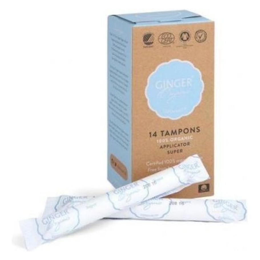Organic Ginger - Tampons Super Tampons with Applicator 14pcs (5713334000060)