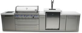 Mont Alpi MAi805-KEG Original Stainless Steel Outdoor Kitchen Island Gas Grill with 3-Tap Kegerator + Side Burner