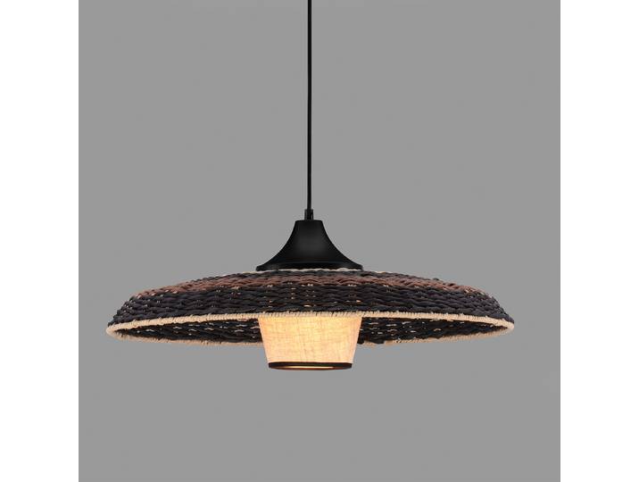 Suspension Melody type D Ø 61cm Noir/Noir Matériau : Métal, Papier Surface en métal : Laqué Type de métal : Aluminium LED E27