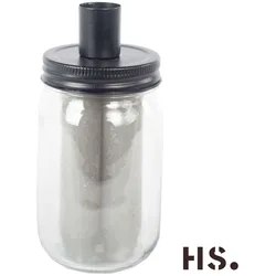Candle Jar Mason grau