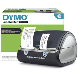 DYMO LabelWriter 450 Twin Turbo Etikettendrucker | für bis zu 71 Etiketten/Minute | Dual-Etiketten 300 dpi. Thermodirekt Etikettiergerät | USB | für LW Etiketten bis 60mm Breite