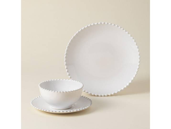 Costa Nova Kombiservice Pearl, Weiß Hochglanz, Keramik, 12-teilig, 800 ml, Handmade in Europe, Essen & Trinken, Geschirr, Geschirr-Sets, Kombiservice
