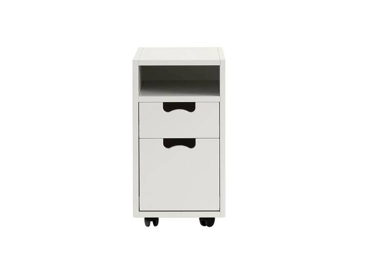 Asplund Snö G3 Nachttisch White, schwarze Räder