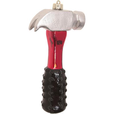 Christbaumschmuck KREBS GLAS LAUSCHA "Roter Hammer, 10cm", rot, B:9cm H:7cm T:14cm, Glas, Weihnachtsbaumschmuck, Christbaumschmuck aus Glas, mundgeblasen, handgefertigt, Figur