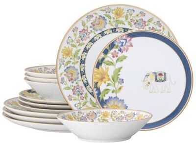 Noritake Tusker Garden 12-Piece Dinnerware Set, Service for 4