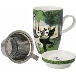 Goebel, Tasse, mit Deckel und Sieb Una passeggiata nel verde (450 ml, 1x)