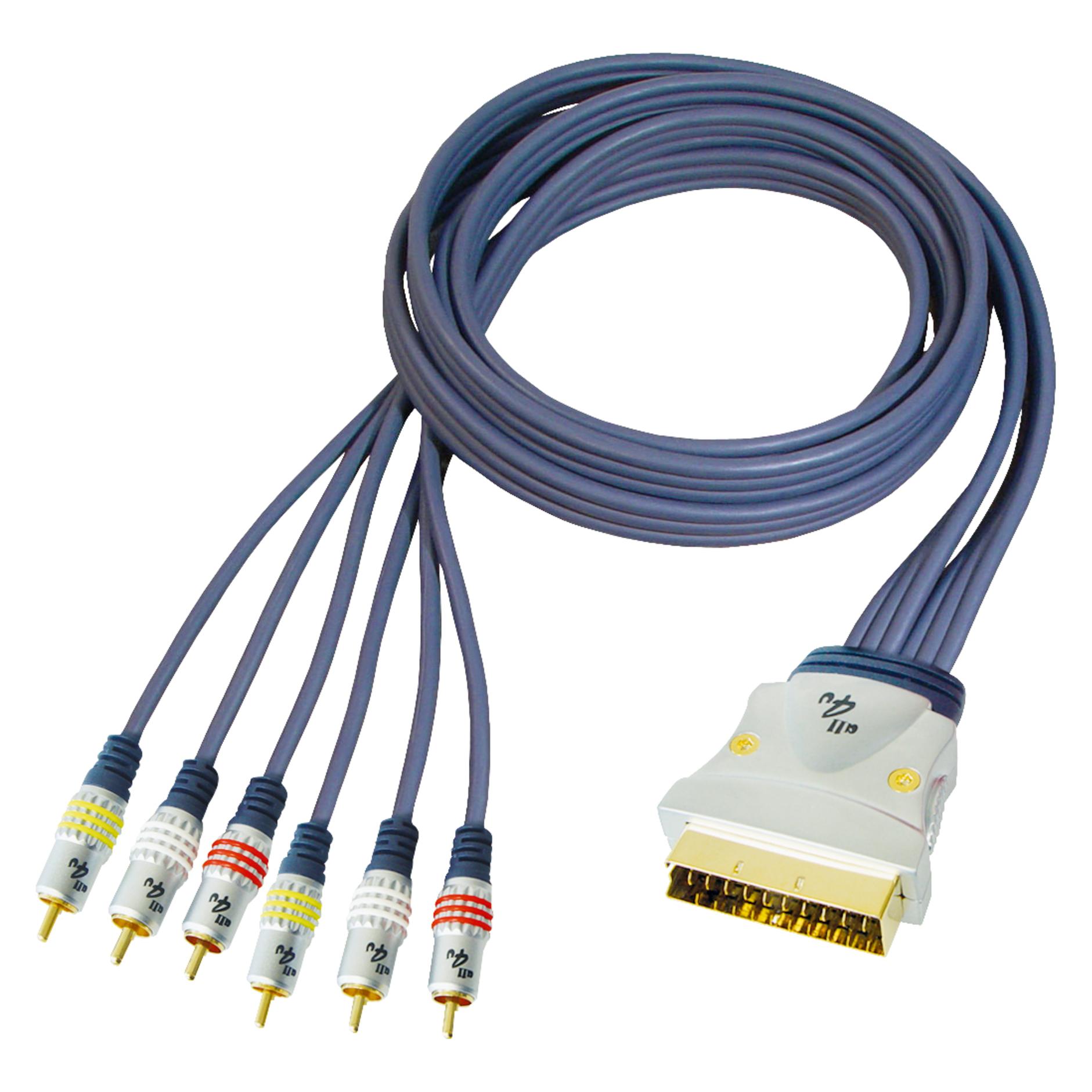 Maxtrack Scart- / Cinch-Kabel (1.50 m, Cinch Kabel) (BBV 56-10)