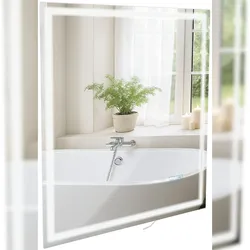 DELUKE Badspiegel GRAZ 80x80 ohne Bluetooth 80x3,5x80cm, Glas, Klarglas Badezimmerspiegel Wandspiegel