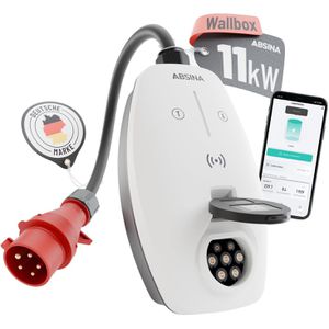 Absina Wallbox CEE, ohne Kabel, Typ 2, RFID, App-fähig, 400V / 16A / 11kW