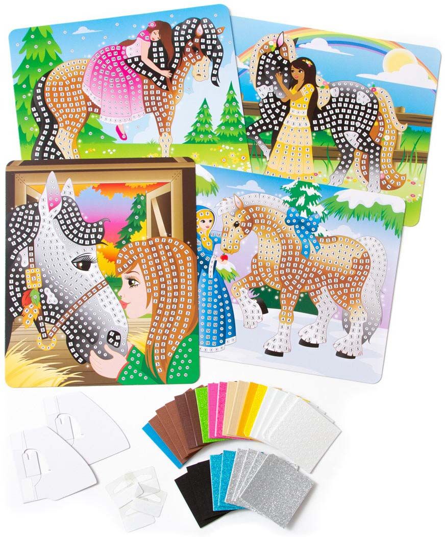 Kreativset STICKY MOSAICS "Pferde", bunt, Kreativsets, Kinder, Kreativset