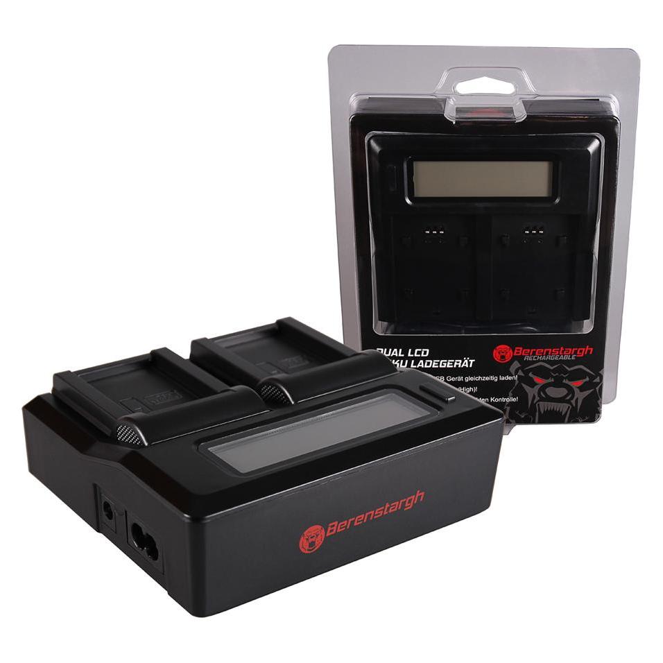 Berenstargh Dual LCD USB Ladegerät f. Canon LP-E12 EOS M (Kamera Akku Ladegerät) (61064203)