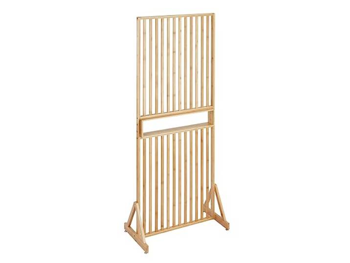 WENKO Raumtrenner Mod. Kailua, hochwertiger Raumteiler aus 100% Bambus mit integrierter Ablage, (B x H x T): 72 x 178 x 40 cm, Braun