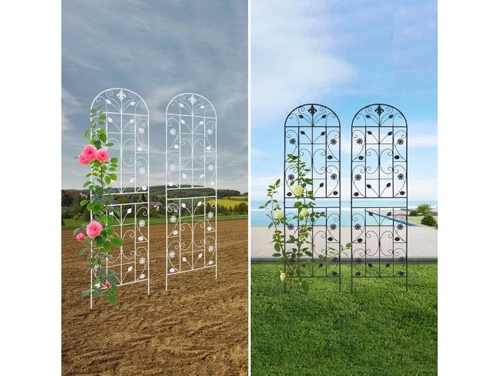 Cadres d'escalade pour plantes en treillis de jardin, 2 pièces, 180x50cm, cadres d'escalade pour plantes en fer pour diverses réglages tels que les cours, les balcons