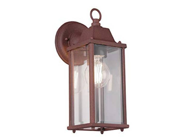 Trio Leuchten Buitenwandlamp Olona 201960124, gegoten aluminium roestkleurig, glas helder, excl. 1x E27