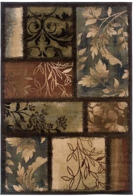 Style Haven Hearthstone Botanical Color Block Area Rug--