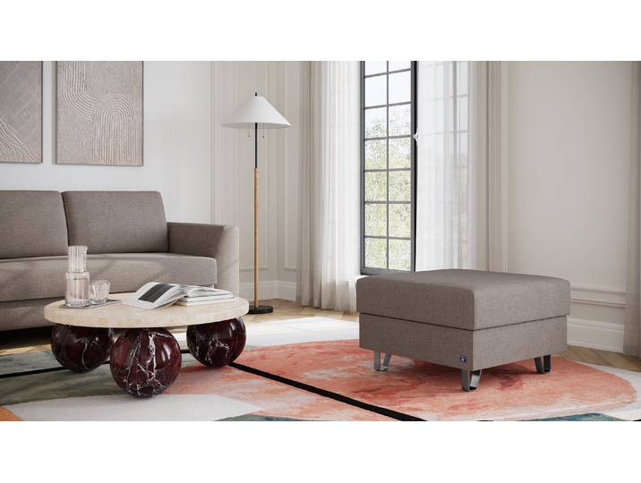 BRUNO Hocker 70x70 in Taupe Grau-Beige Gemütliche Ablage und praktische Aufbewahrung