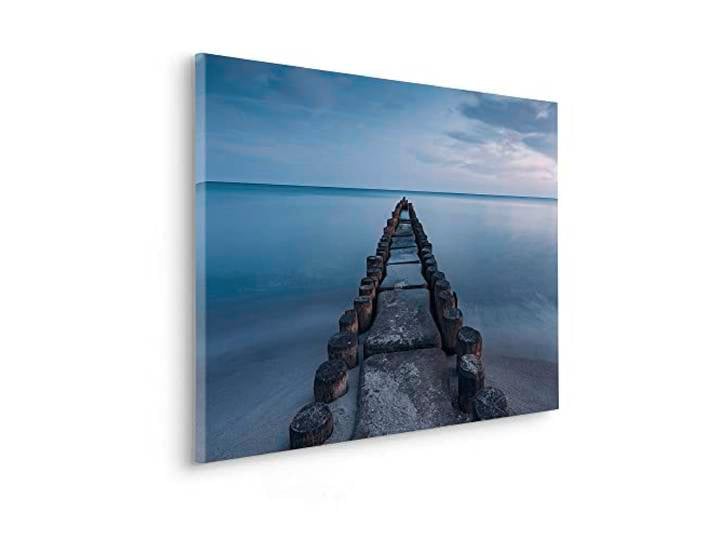 Komar Tableau sur châssis dans un cadre en bois véritable - Baltique - Dimensions : 90 x 60 cm - Impression sur toile - Paysage - Pour salon\, chambre à coucher