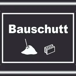 HB-Druck Bauschutt Mülltrennung Aufkleber Text Symbol Ziegel Baustein A0 (841x1189mm)