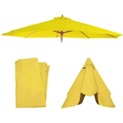 Ersatz-Bezug für Sonnenschirm Lissabon, Sonnenschirmbezug Ersatzbezug, Ø 3,5m Polyester 8 Streben ~ gelb