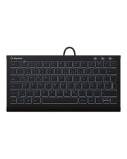 KeySonic Mini Tastatur Hintergrundbeleuchtung integrierter Nummernblock Combo schwarz (60956)