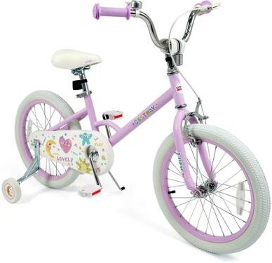 Costway 12/14/16/18 Inch Kids Bike Adjustable for 3-8 Years Old Children Purple - Stars & Moon-18 inches