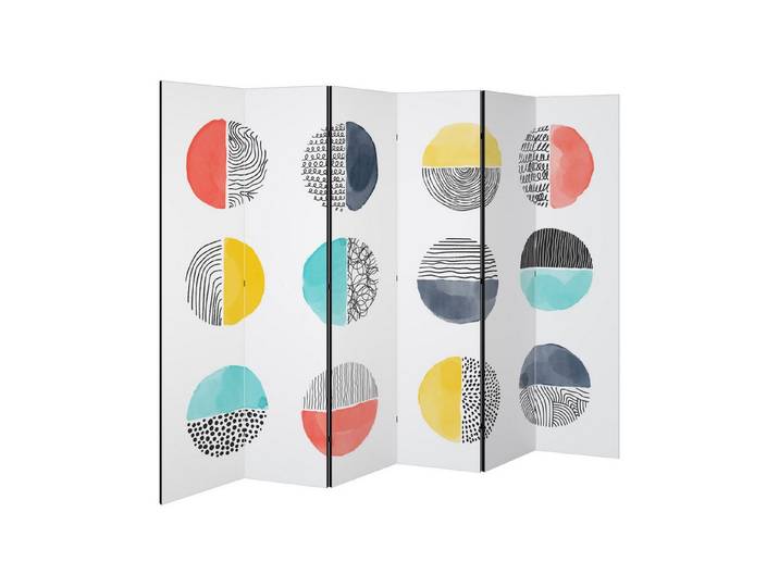 SPACEREBELS Paravent SHAPESHIFT TREASURES (6 St), Raumteiler mit 6 Paneelen, beidseitig bedruckt, 228 x 168 cm
