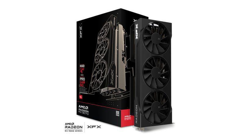 XFX Swift Radeon RX 9070 OC Black Triple Fan Gaming Edition Grafikkarte 16 GB