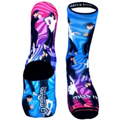 MALDITA BUENA SUERTE Socken Bike Fiction | fuchsia / blau XL | 44-46
