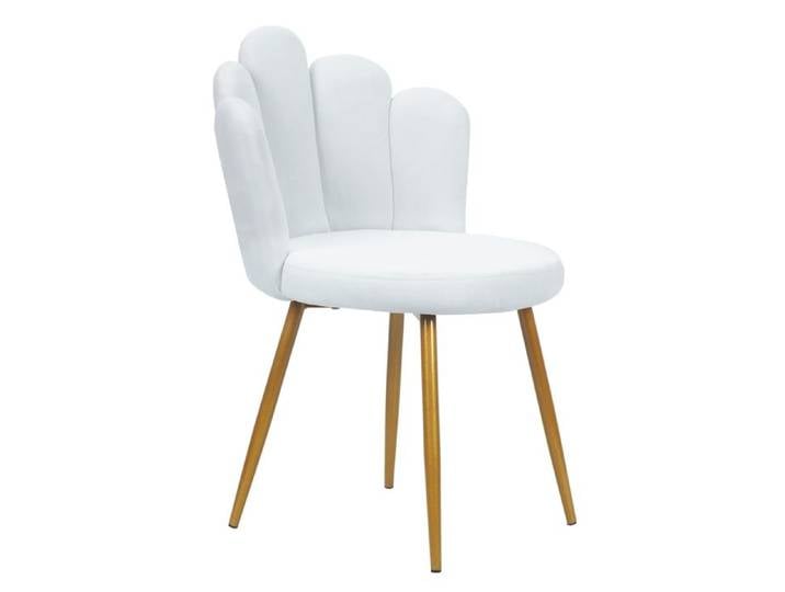 FLASIDU Fauteuil et Chaise pour Salon Fauteille Coquillage Pieds en Métal Plaqué Or Fauteuil Salon Relax Blanc 50x50x80cm