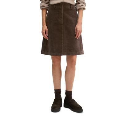 Webrock MARC O'POLO "mit lässiger Rillen-Struktur", Damen, Gr. 38, braun (burnt coffee), Obermaterial: 98% Baumwolle, 2% Elasthan, unifarben, figurbetont kurz, Röcke