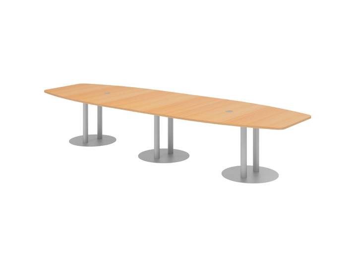 Besprechungstisch Office Buche 400 x 130 cm - Farbe: Buche/Silber - Besprechungstisch