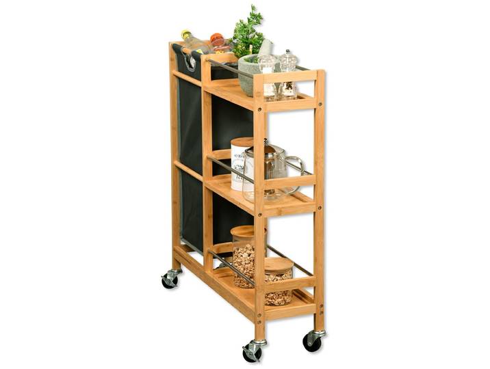Étagère De Cuisine Mobile Étroite Avec Panier