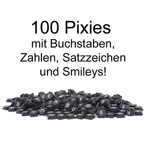 Pixie Crew Elementenset Alfabet Pixie, 100 stuks, zwart