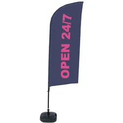 SHOWDOWN Displays Showdown Beachflag - Komplett-Set - Open 24/7 Englisch - Schwarz