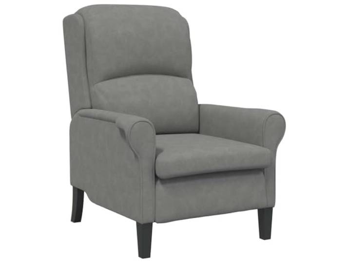 Sessel Dunkelgrau 76 x 94 x 102 cm Mikrofaser Holzrahmen, Schaumstoffpolsterung, gerollte Armlehnen, ergonomisches Design, pflegeleicht, Wohnzimmer