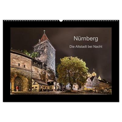 Nürnberg - Die Altstadt bei Nacht (Wandkalender 2027 DIN A2 quer), CALVENDO Monatskalender