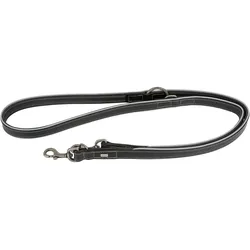 Barry King Smycz skórzana, 25 mm / 200 cm, czarna (Hund), Halsband + Leine