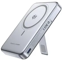 Choetech MagLeap Series Qi2.2 MagSafe kompatible Power Bank (10000 mAh, 45 W, 38.70 Wh), Powerbank, Weiss, Silber
