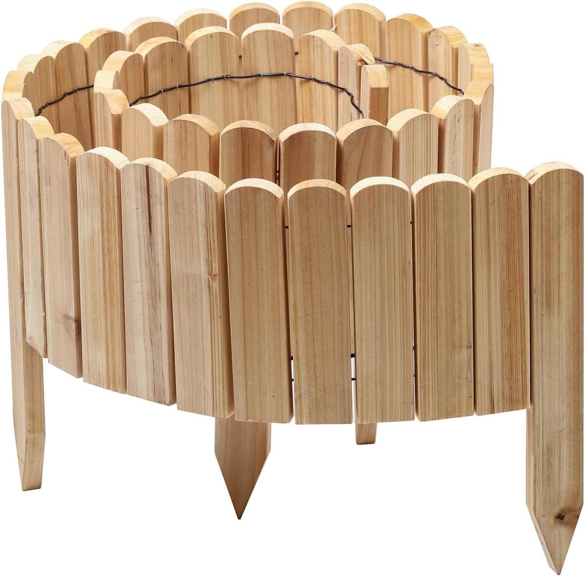Houten Rolborder Naturel - Flexibele Tuinrand Afscheiding - 203 cm