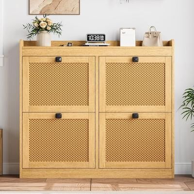 Garvee Shoe Storage Cabinet with 4 Flip Drawers