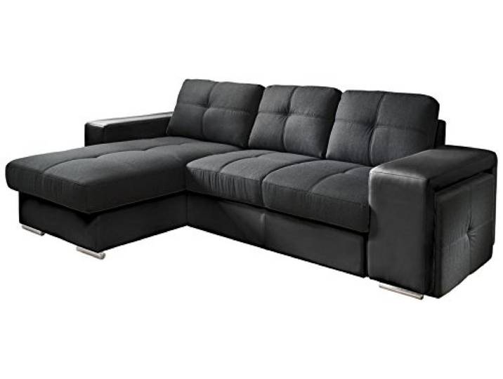 Mivano Cotta C209661 C310/H360 Polsterecke mit Schlaffunktion und Bettkasten, 157 x 278 cm, Kunstleder und Strukturstoff im schwarz