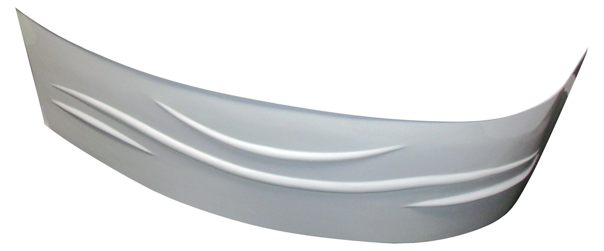 ONDEE ZEN - Badewannenschürze, links, FANY - Schürze mit Wellenmuster, 160 x 90 cm - ABS - Weiß