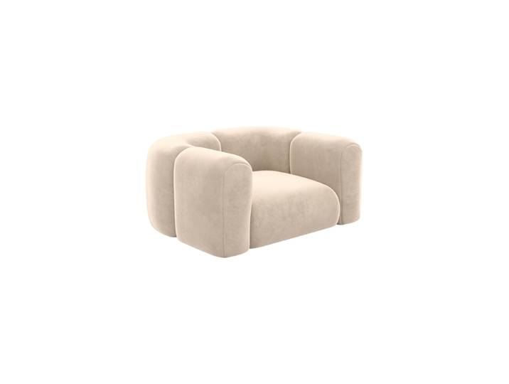 Design Loungesessel „Terranova“ mit Samtbezug Samtbezug Cream BLOOMINGLOFT Collection
