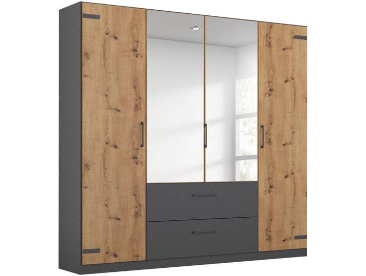 rauch Drehtürenschrank Holmes im Industrial Style, mit Schubkästen, mit oder ohne Spiegel