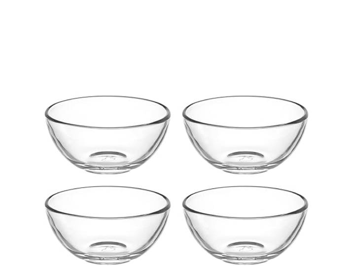 LEONARDO HOME CUCINA 066345 Lot de 4 bols à dessert - Petits bols pour sauces et accompagnements - Empilables - Convient pour un usage quotidien - Pour cuisine\, buffet\, table - Hauteur : 4\,3 cm