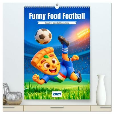 Funny Food Football - Creative Sports Characters (High Quality Premium Wall Calendar 2027 DIN A2 portrait),CALVENDO 12 Month Wall Calendar
