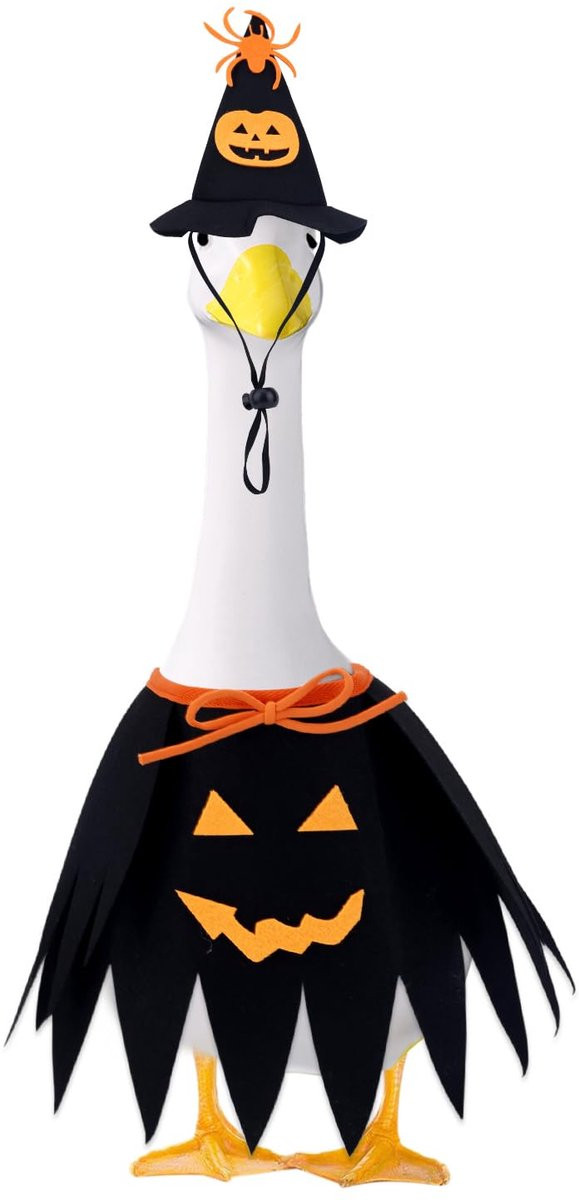 Halloween Outfit Set voor Gans Decoratie met Cape en Hoed met Pompoenpatroon