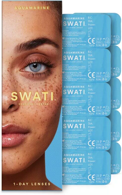 SWATI - 1day lenses (5Pairs), 5 Paar, AQUAMARINE