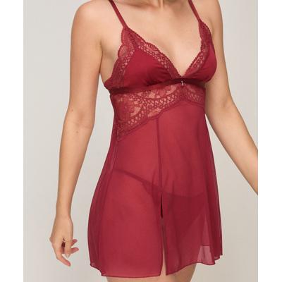 Layershirt HUNKEMÖLLER "Babydoll Tosca", Damen, Gr. L, rot, 89% Polyamid, 6% Elasthan, 5% Polyester, Shirts